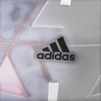 Highlighting the "unreal" precision of the heat-transferred Adidas logo on the hip.