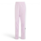 Looking down at the elasticated drawstring waist and the shimmering texture of the Light Orchid tricot.
