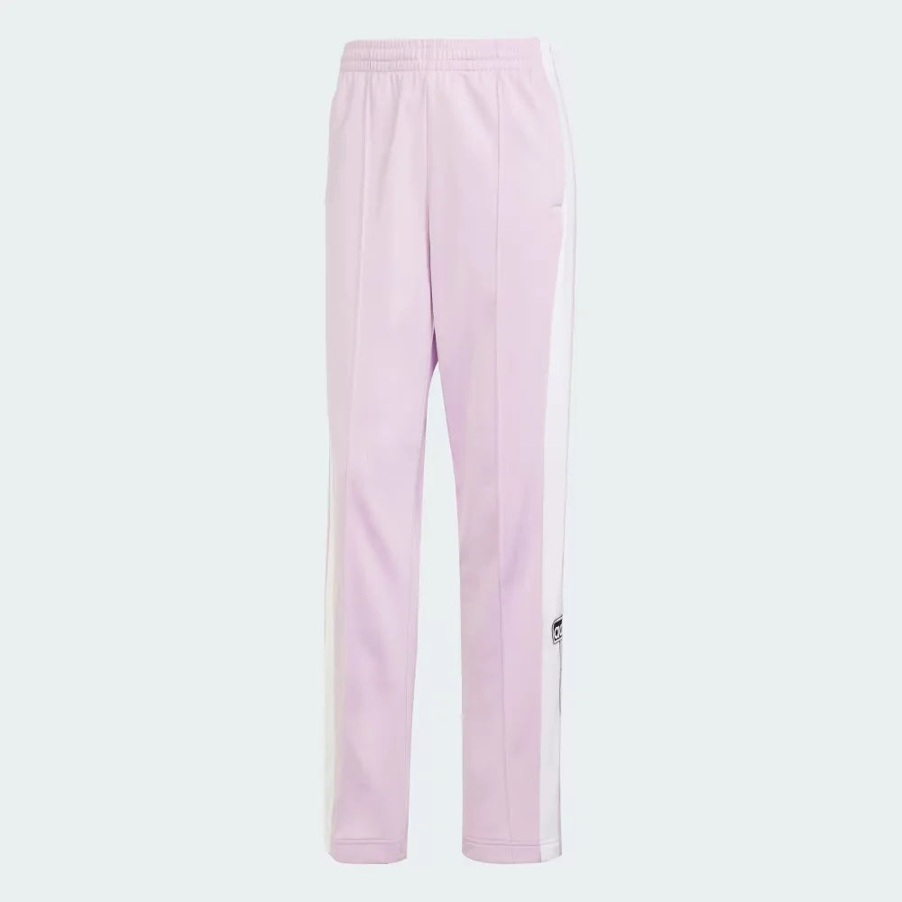 Looking down at the elasticated drawstring waist and the shimmering texture of the Light Orchid tricot.