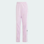 Looking down at the elasticated drawstring waist and the shimmering texture of the Light Orchid tricot.
