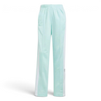 Looking down at the elasticated drawstring waist and the shimmering texture of the Semi Flash Aqua tricot.