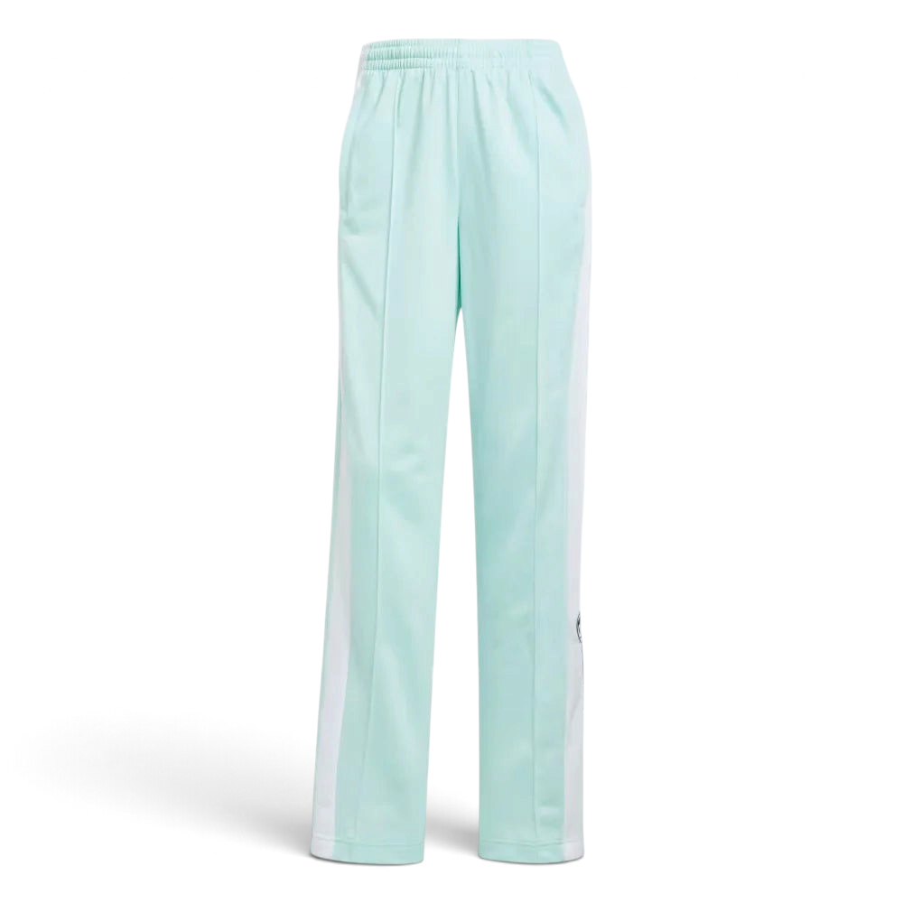 Looking down at the elasticated drawstring waist and the shimmering texture of the Semi Flash Aqua tricot.