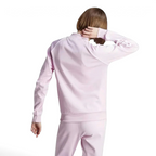 Adidas Adicolor Classics Superstar Track Jacket in orchid fusion pink, back view showcasing the clean design and ribbed details.