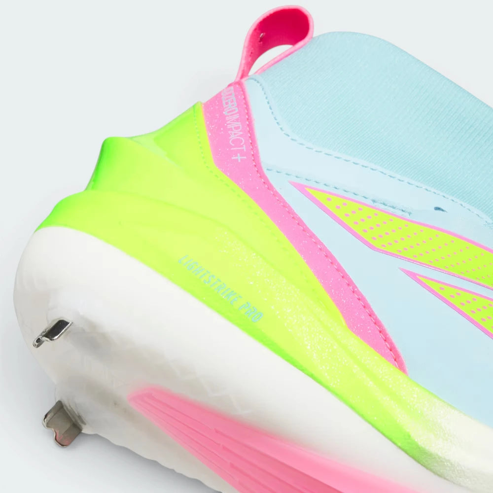 Highlights the "unreal" clean interface where the lightweight Lightstrike Pro foam midsole meets the durable cleated outsole frame below.