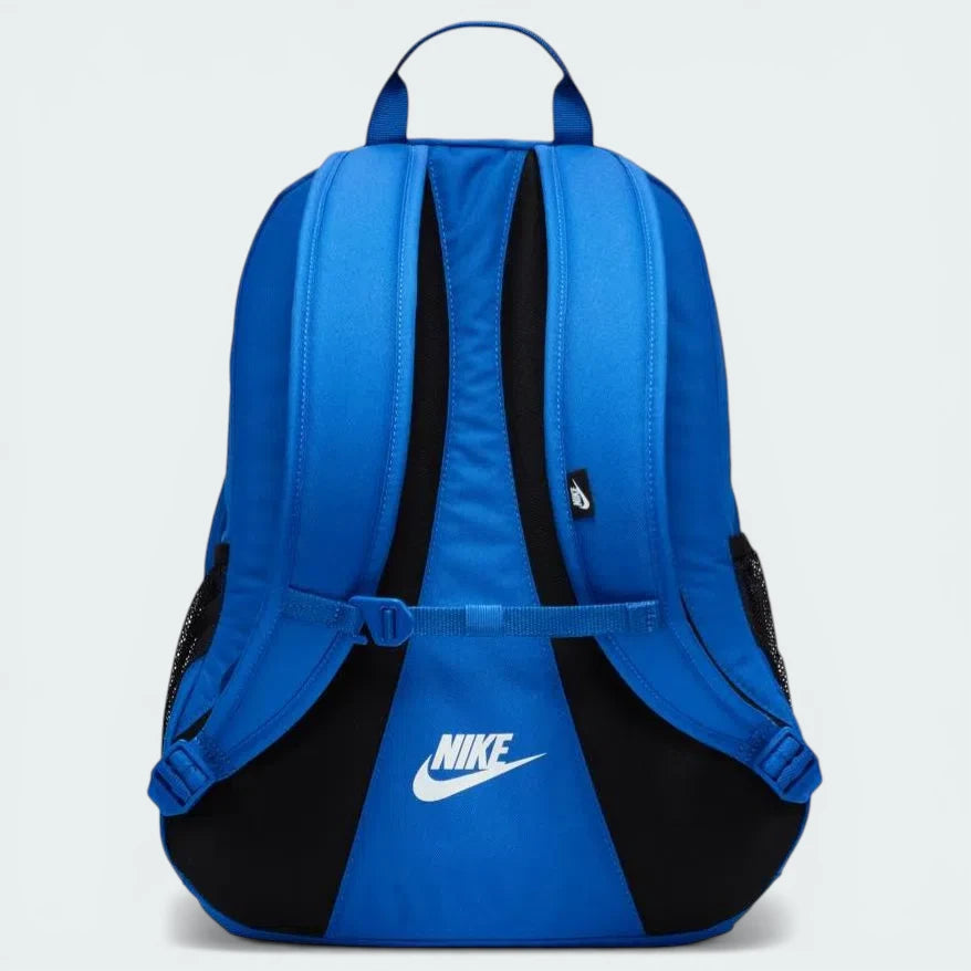 Rear view of the backpack focusing on the padded mesh back panel and the adjustable, ergonomic shoulder straps.