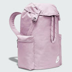 Three-quarter view of the bag cinched shut, demonstrating how the drawstrings function as comfortable shoulder straps.