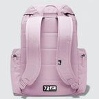 Rear view of the rucksack, showing the clean purple back and the reinforced bottom corners for extra durability.