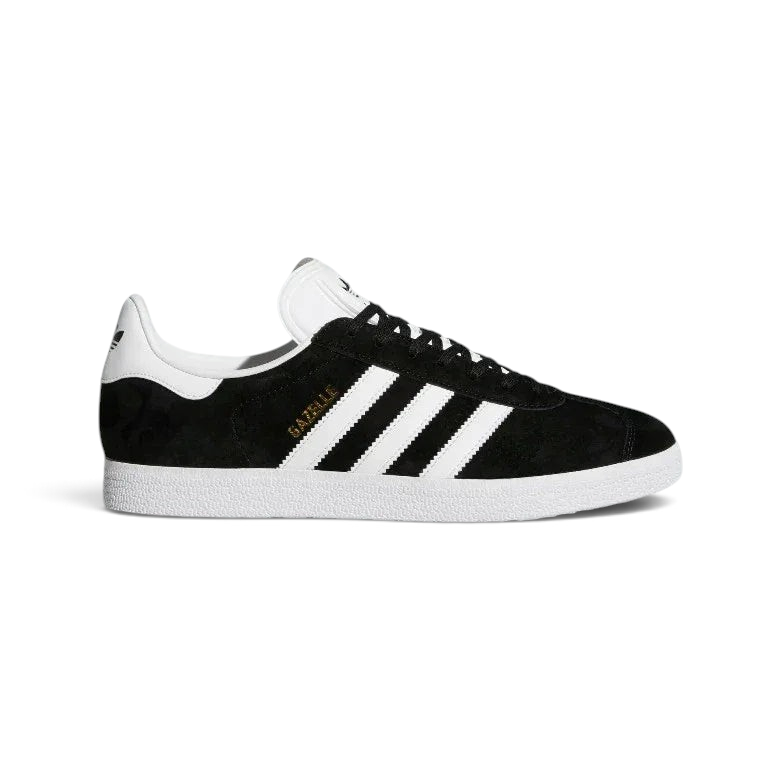 adidas Originals Gazelle Men's BB5476 side view showing bold blue suede upper with white 3-Stripes