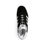 Top-down view of adidas Originals Gazelle Men's trainers showing laces, tongue, and gold logo details