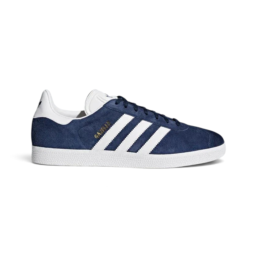 adidas Originals Gazelle Men's BB5478 side view showing navy suede upper with white 3-Stripes Main image