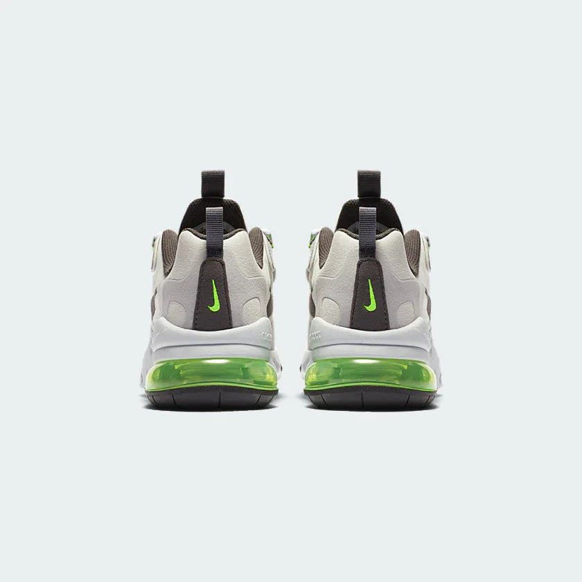 Rear view of the Nike Air Max 270 Juniors' trainers, focusing on the large, visible 270 Max Air unit in the heel and pull tab.