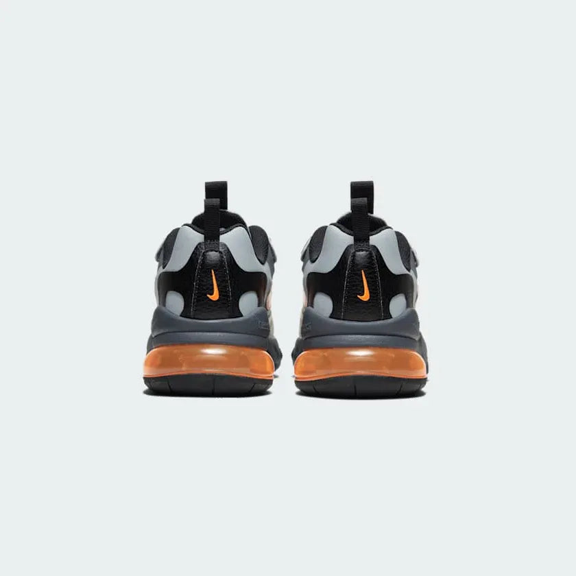 Rear view of the Nike Air Max 270 React Winter Juniors' trainers, focusing on the large, visible 270 Max Air unit in the heel and pull tab.