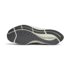 View of the outsole of the Nike Air Zoom Pegasus 37 Men's grey running trainers, showing the durable rubber waffle-inspired tread pattern for road traction.