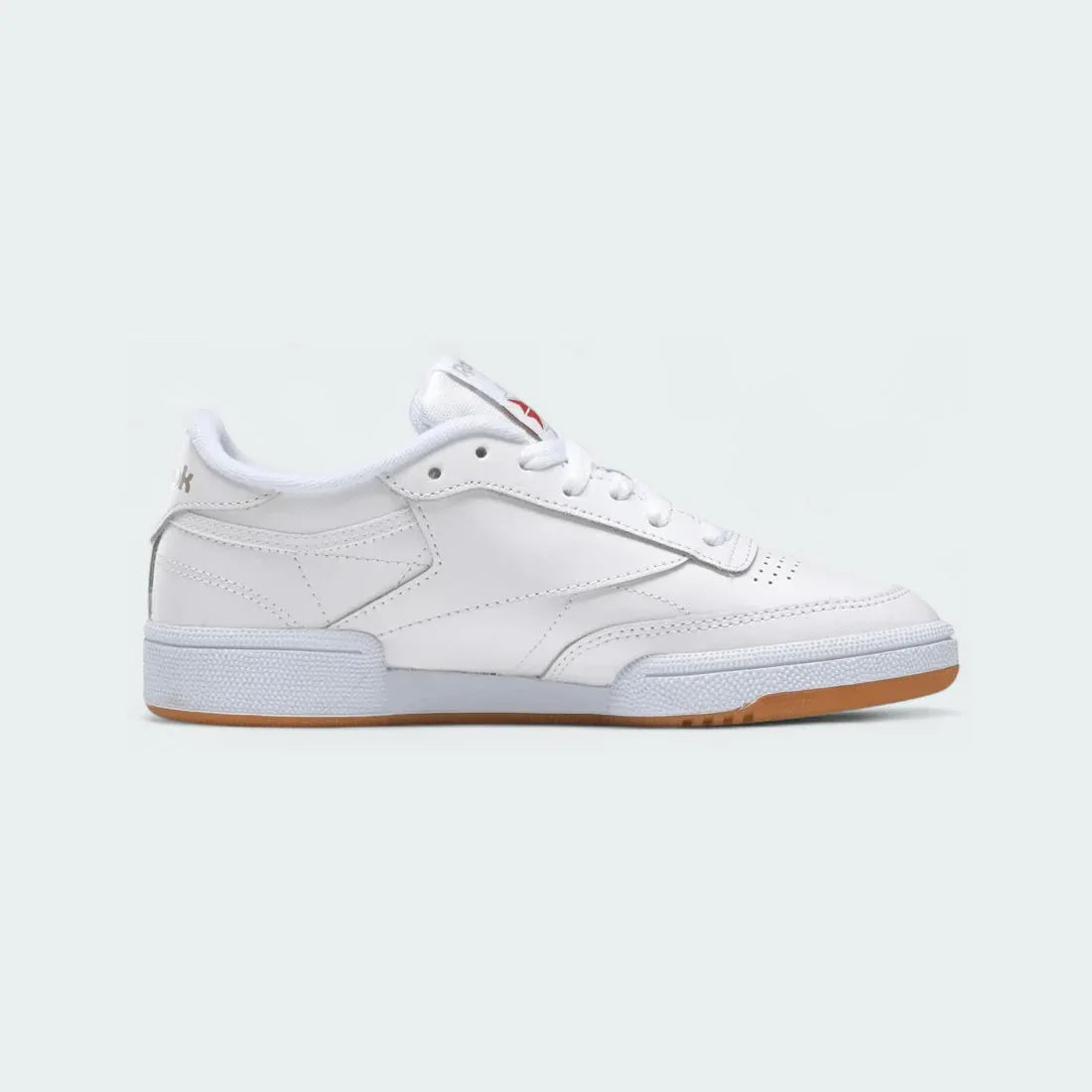 Reebok Club C 85 Women's White Leather Trainers BS7686 inside view shoes the clean leather panelling