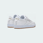 Reebok Club C 85 Women's White Leather Trainers BS7686 back view showing embossed Reebok logo on heel tab and low-cut collar