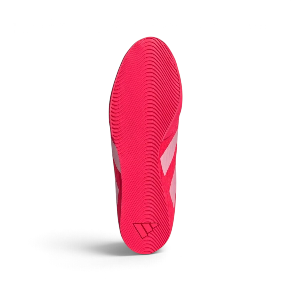 View of the thin rubber outsole, detailing the multidirectional grip pattern designed specifically for ring mats.