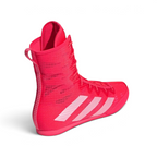 Rear view of the boots, focusing on the structured heel support and the vibrant Lucid Red finish.