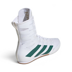 Rear view of the boots, focusing on the structured heel support and the clean white textile finish.
