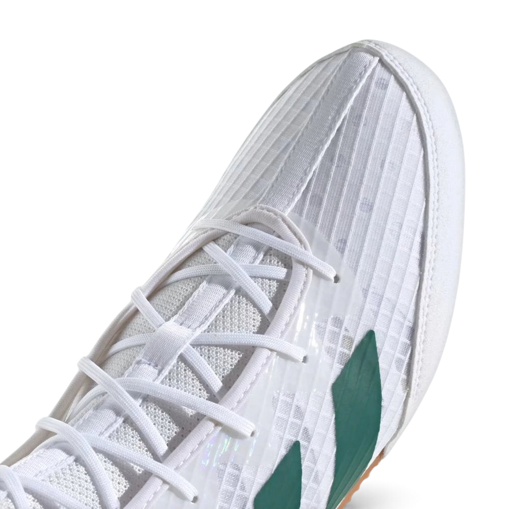 Close-up of the forefoot area, highlighting the fine mesh ventilation zones and the precision stitching.