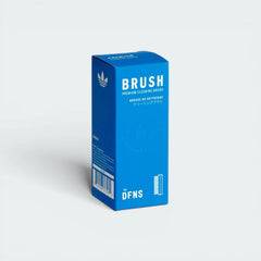 Blue box of a premium cleaning brush with 'DFNS' branding on a white background
