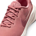 Details the micro-precision of the forefoot area, showing the open-weave Red Stardust mesh toe box, bonded protective overlay strip, flat laces, and wider toe profile.