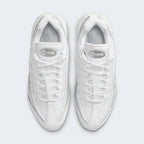 Nike Air Max 95 Essential Men's White Trainers CT1268-100 top view showing lace loops, padded tongue, and sculpted upper design