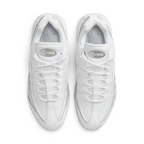 Nike Air Max 95 Essential Men's White Trainers CT1268-100 top view showing lace loops, padded tongue, and sculpted upper design
