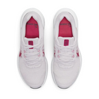 Top-down view of a pair of Nike Run Swift 2 Women's running shoes in pink, highlighting their streamlined silhouette and lace-up closure.