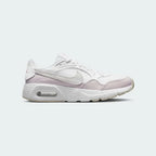 Nike Air Max SC Juniors White Trainers CZ5358-115 side view showing triple white upper and visible Air unit in heel