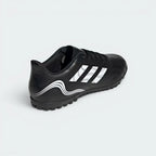 Focuses on the clean lines of the heel construction and the professional finish of the Copa branding.