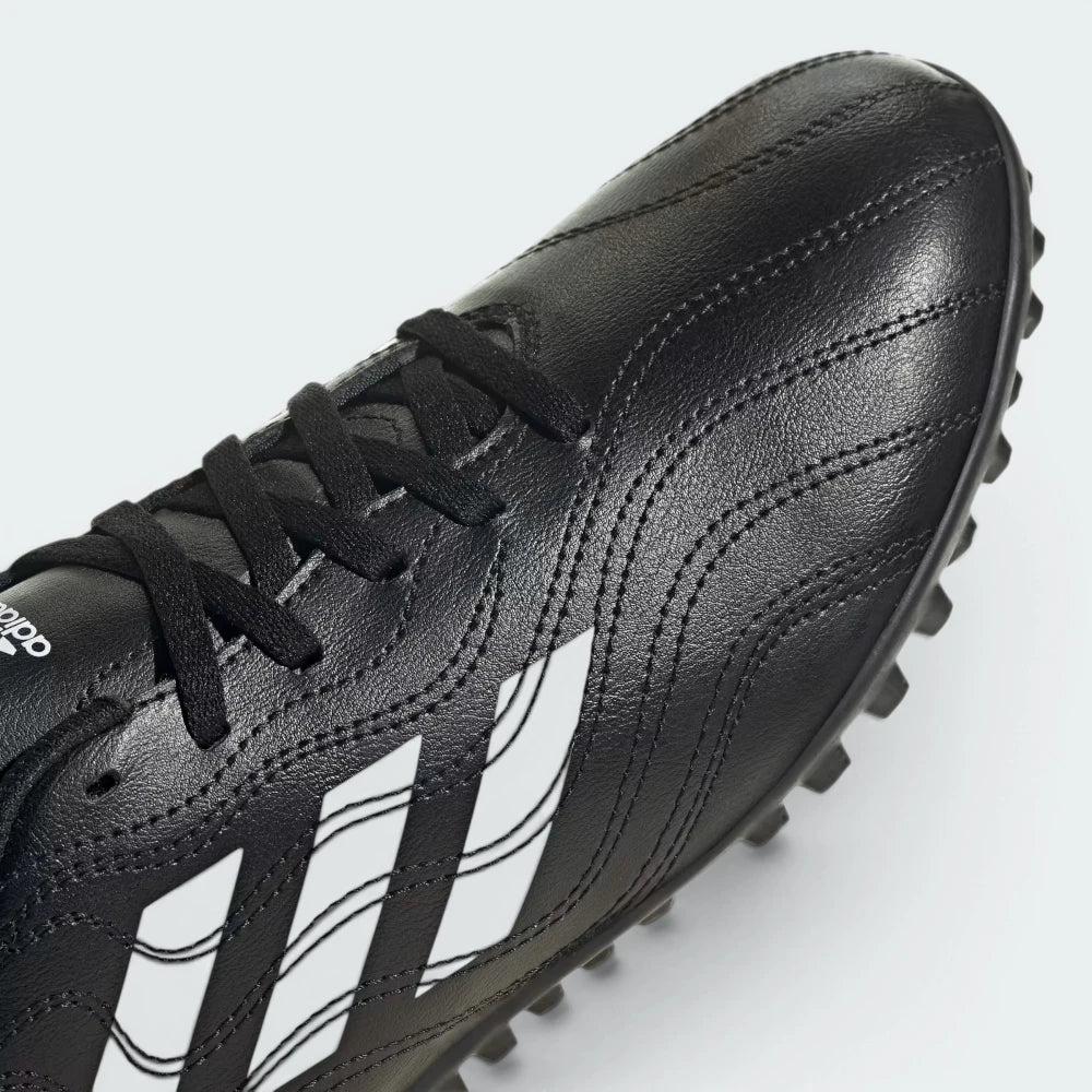 Details the high-definition stitching on the toe and the precision of the synthetic texture.