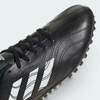 Details the high-definition stitching on the toe and the precision of the synthetic texture.