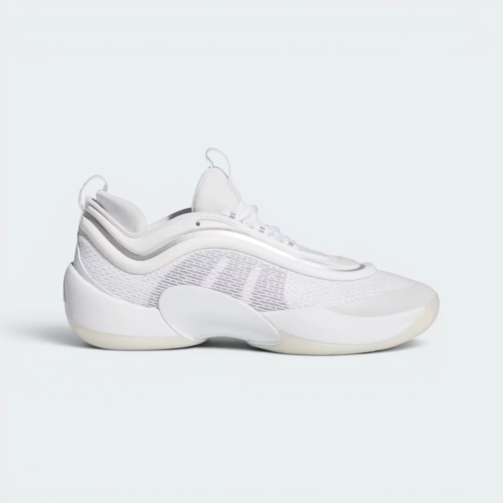 Highlights the high-velocity lines of the Lightstrike midsole tooling and the professional depth of the pristine white synthetic leather paneling. Main image