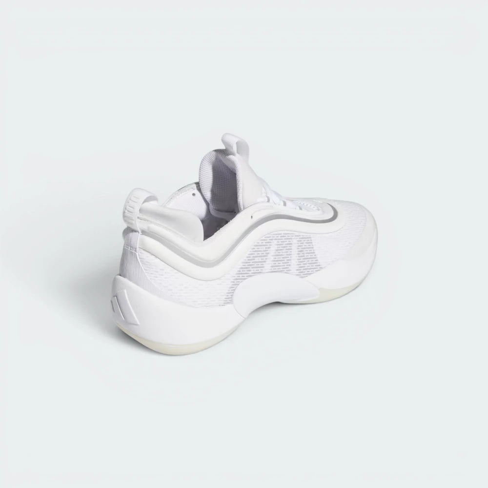 Focuses on the structural integration of the TPU heel clip and the clean finish of the signature Spida detailing.