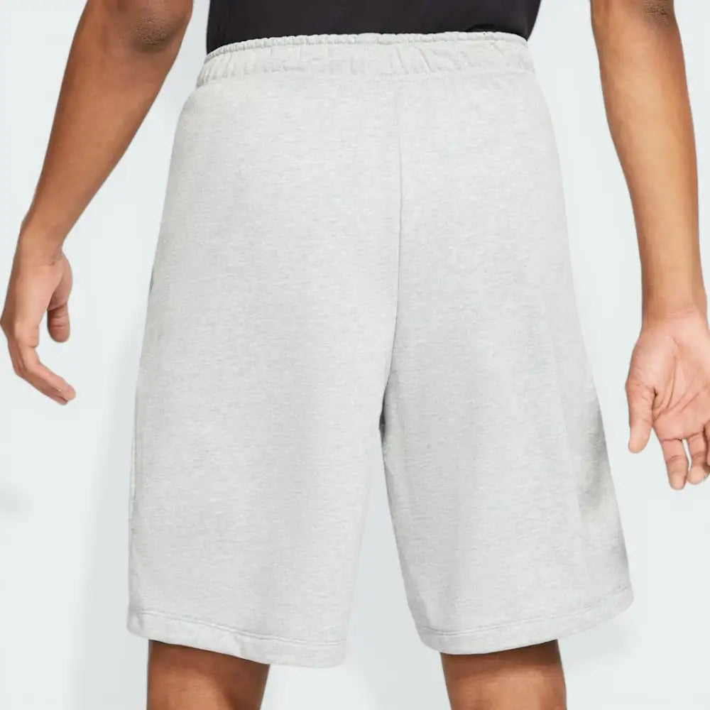 Rear view of the shorts, showcasing the clean heathered finish and the structured stitching at the seat.