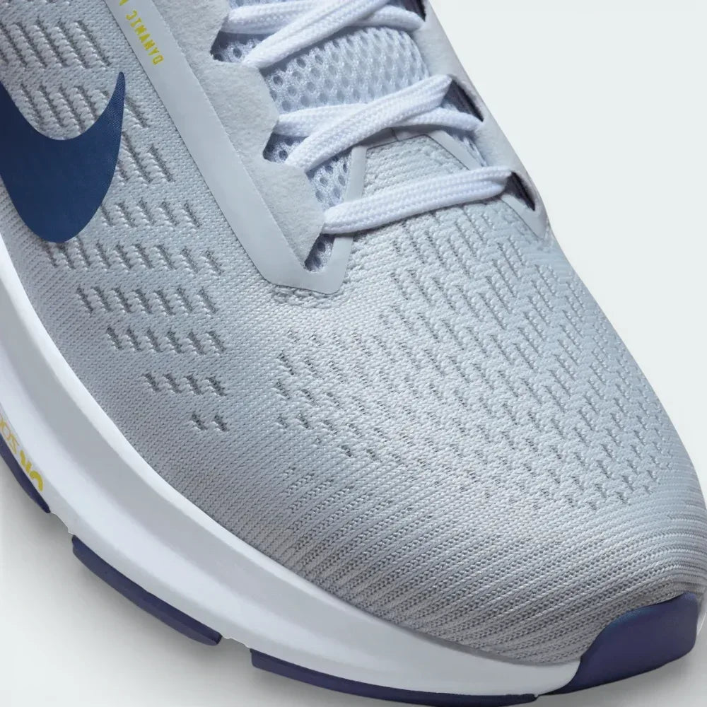 Close-up of the front, showing the fine detail of the engineered Pure Platinum mesh and the sturdy eyelets for a locked-in fit.