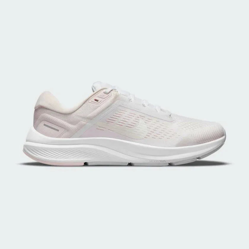 Nike Air Zoom Structure 24 Women's white trainers side profile with Zoom Air unit Main image