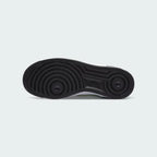 View of the outsole of the Nike Air Force 1 '07 Juniors' white trainers, showing the durable rubber sole with pivot circles for traction.