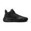 Jordan Stay Loyal men's trainers in black and cool grey, side profile showing layered leather and textile upper, and subtle Air Jordan design elements.