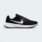 Highlights the high-velocity sweep of the contrasting white Nike Swoosh, showing the professional, multi-textured grey and black mesh upper, the seamless synthetic overlays reinforcing the laces, and the clean white foam midsole wall.