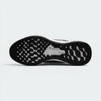 Focuses on the locked-in traditional lacing layout, displaying the perfect symmetry of the black mesh tongue, the matching black laces, and the airy open-cell mesh guarding the front toe box area.