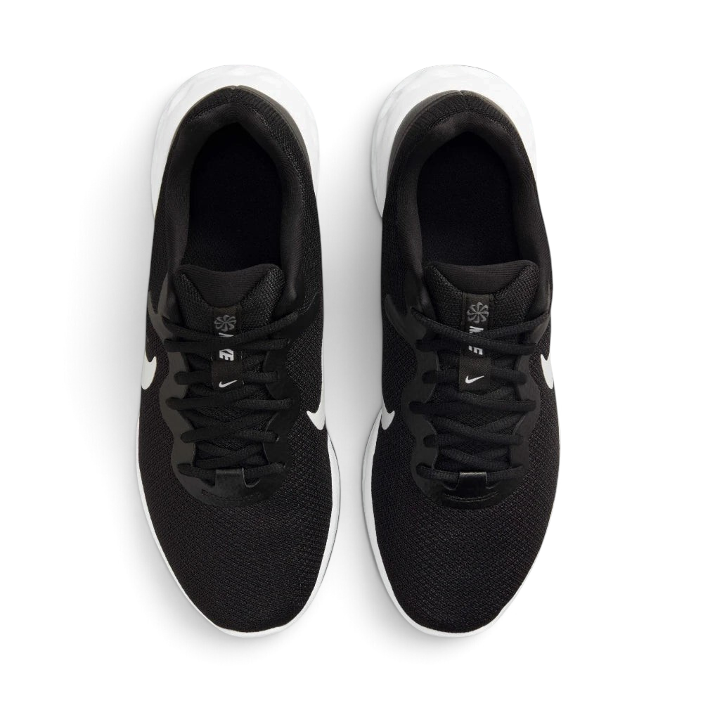 Focuses on the locked-in traditional lacing layout, displaying the perfect symmetry of the black mesh tongue, the matching black laces, and the airy open-cell mesh guarding the front toe box area.