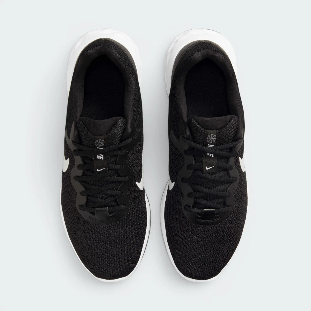 Focuses on the locked-in traditional lacing layout, displaying the perfect symmetry of the black mesh tongue, the matching black laces, and the airy open-cell mesh guarding the front toe box area.