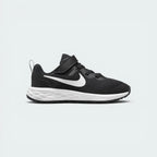 Highlights the high-velocity sweep of the white printed Nike Swoosh, showing the breathable texture of the black mesh upper resting above the plush white foam midsole.