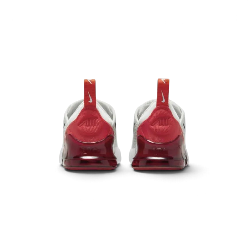 Rear view of the Nike Air Max 270 Toddlers' trainers, focusing on the large, visible 270 Max Air unit in the heel and pull tab.