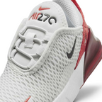 Close-up zoom on the front of the Nike Air Max 270 Toddlers' trainers, showing the mesh toe box and details of the easy-entry closure (e.g., elastic laces or strap).