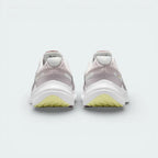 Rear view of the violet shoes focusing on the padded heel collar and the clean transition into the white and purple midsole.