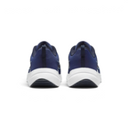 Rear view of the Nike Downshifter 12 Men's navy blue training shoes, focusing on the structured heel and subtle branding.