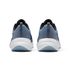 Rear view of the Nike Downshifter 12 Men's grey training shoes, focusing on the structured heel and subtle branding.