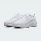 Emphasising the low-profile aerodynamic athletic silhouette and the professional harmony of the clean white panels.